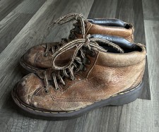 Dr Martens VTG Grizzly Brown Ankle Boots England-Made Womens 6 Lug 90s 8287 Y2K