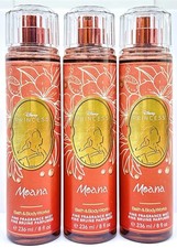 Bath  Body Works Lot of 3 Bottles Disney Princess Moana Fragrance Mist Spray 8