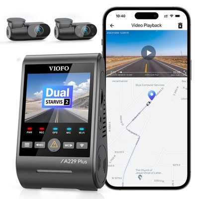 VIOFO A229 Plus 3CH 2K + 2K + 1080P, Dual STARVIS 2, Dashcam vorne und hinten