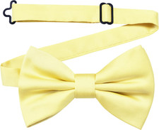 Solid Color Pre-tied Bow Tie Quality Adjustable Bowtie for Men Party Wedding