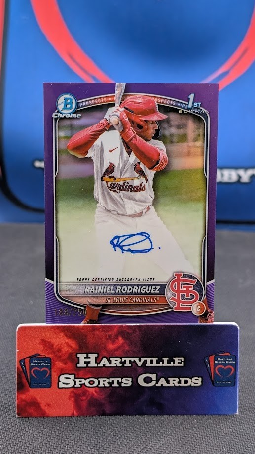 2025 Bowman Chrome Rainiel Rodriguez #CPA-RR Purple Refractor Auto /250
