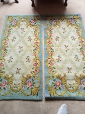 Pair of Vintage Floral Axminster Rugs. 56 X 27 ins.
