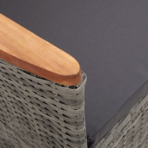 Sedie da Giardino Reclinabili 2 pz e Cuscini Polyrattan Grigio - Foto 9 di 10