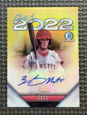 2022 Bowman Chrome Zach Neto Class of 22 GOLD Refractor Auto /50 Angels