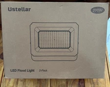 USTELLAR 2 Pack 200W Flood Lights Outdoor, Bright 36000LM Security Light IP66...
