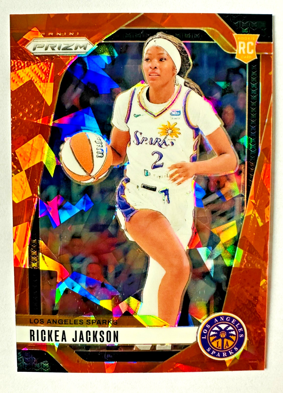 2024 Panini Prizm Rickea Jackson ORANGE Cracked Ice Prizm RC #60 Sparks WNBA!