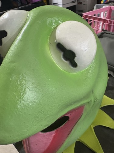 Disney Kermit The Frog Latex Mask Halloween All-Over-Head Costume Cosplay Props - Picture 9 of 16