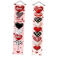 2-piece Valentine's Day Happy Banner Porch Logo, Valentine's Day Decoration