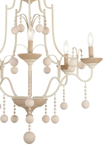 Minka Lavery 2665 Colonial Charm 5 Light 28"W Taper Candle Style - White Wash - Picture 3 of 4