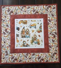 Handmade mini quilt/table topper/fall/pumpkins