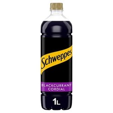 Schweppes Blackcurrant Flavour Cordial 1 Litre - Pack of 2