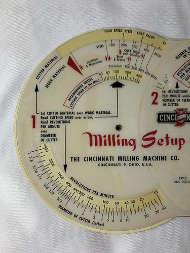 VINTAGE CINCINNATI FRÄSRECHNER. FUTTER & GESCHWINDIGKEITEN, & SETUP, GUTER ZUSTAND - Bild 6 von 9