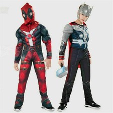 Kids Boys Superhero Costume Cosplay Halloween Carnival Party Fancy Dress UK M1