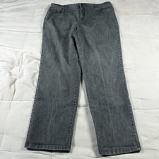 Gloria Vanderbilt Amanda Women's Slim Leg Stretch Denim Jeans Gray Size 18W
