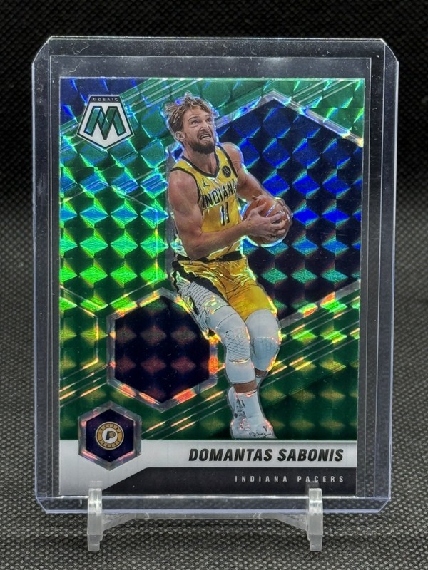 2020-21 Panini Mosaic - Domantas Sabonis #15 Green Mosaic Prizm