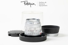 Leica Summilux-M 50mm F1.4 - Silver / v1 / E43 with bubble case  hood 97-98 