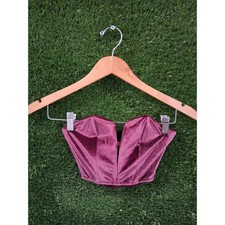 Victoria's Secret Dream Angels Velvet Corset Top Burgundy Wine Lace XS Coquette