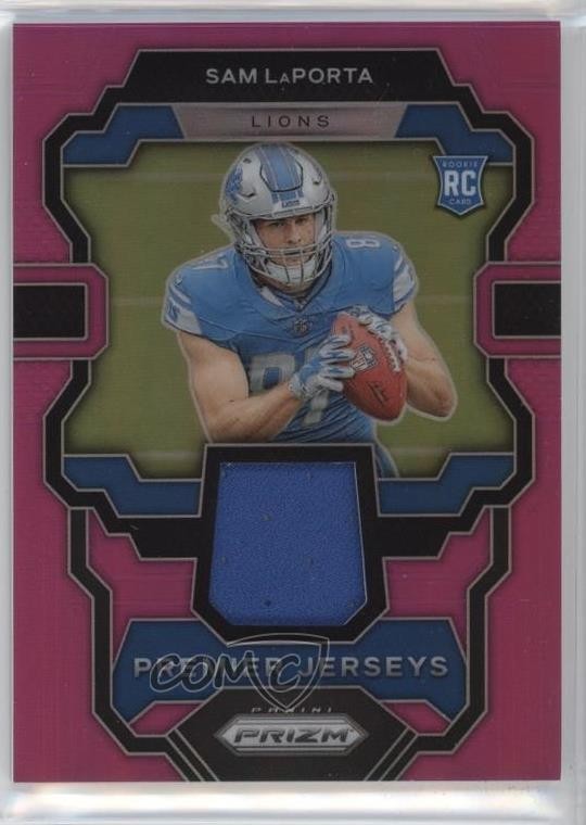 2023 Panini Prizm Premier Jerseys Pink Prizm Sam LaPorta #PJ-SL 11oh