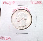 1963 PHILADELPHIA SILVER WASHINGTON QUARTER IN MINT STATE UNCIRCULATED CONDITION