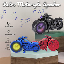 Portable Bluetooth Speaker 1950's Retro Motorcycle Speaker USB/FM/TWS LED Light