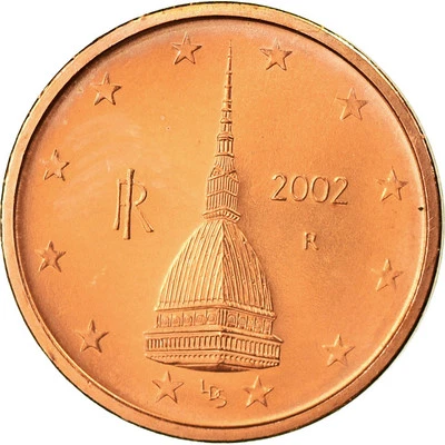 Italie, 2 Euro Cent, 2002, SPL, Copper Plated Steel, KM:211 - Photo 1/2