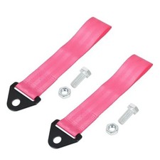 2 Pcs Universal Car Tow Towing Hook Bumper Trailer Belt Strap with Bolt