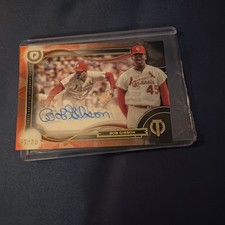 2019 Topps Tribute Auto Shadowbox Signature Bob Gibson Orange 02/25 Awesome!!!!