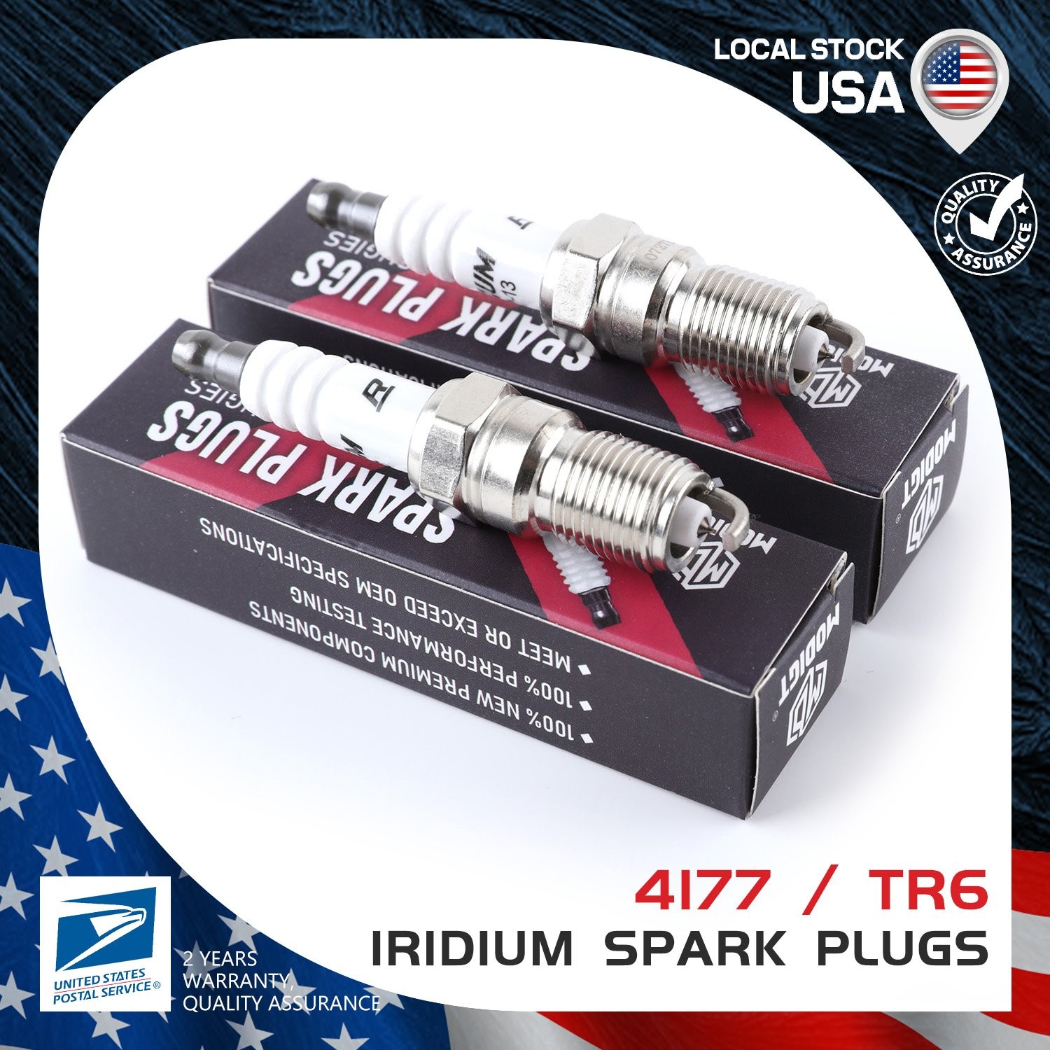 Set of 4 High-quality Upgrade Resistor Iridium Spark Plugs For NGK #4177  TR6