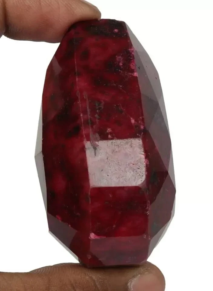 Rubí rojo grande corte pera natural 1500 quilates rubí facetado enorme... - Imagen 2 de 4