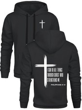 Men's Christian Bible Verse Hoodie Philippians 413 I Can Do All Things Scripture