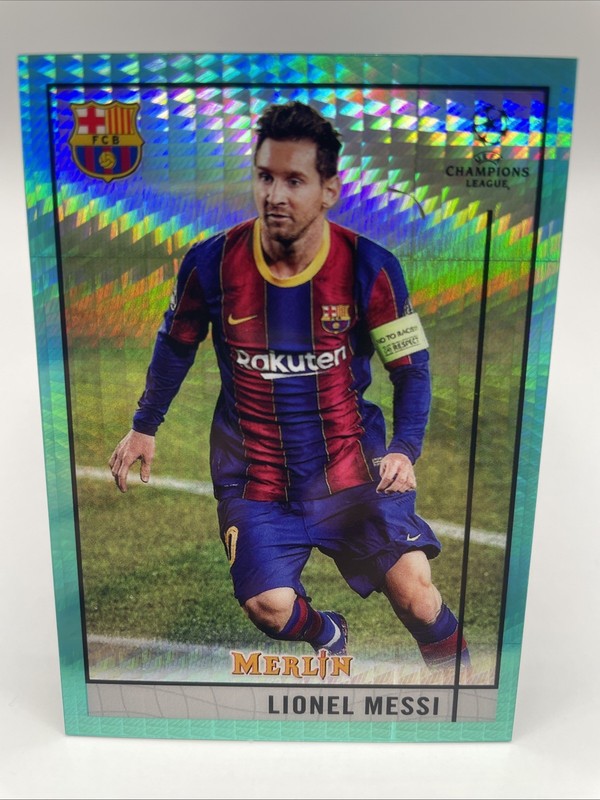 2020-21 Merlin UEFA Champions League #1 Lionel Messi Aqua Prism