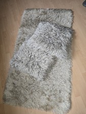 🧶 Merinos Hochflor Teppich „Glossy Lurex“ + 2 Kissen (50 × 50 cm)