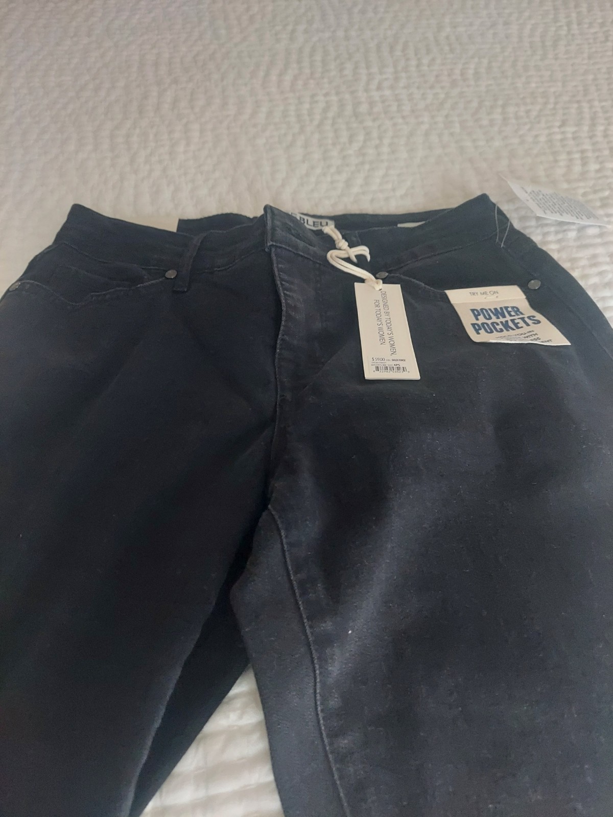 Vaqueros Code Bleu Chelsea clásicos rectos negros talla 4 petite nuevos con etiquetas
