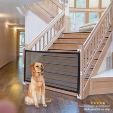 Versatile 35''x30'' Black Mesh Dog and Baby Gate - Fits 28 to 32 Inch Openings