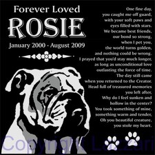 Personalized British English Bulldog Pet Memorial 12"x12" Granite Grave Marker