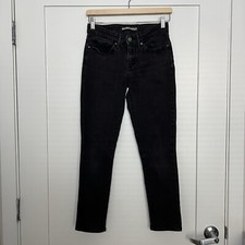 Levis 711 Skinny Jeans Womens Sz 27x34 Black Mid Rise Straight Denim Stretch
