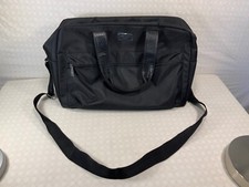 Black Faux Leather Jimmy Choo Parfums Duffel Travel Bag W/ Strap