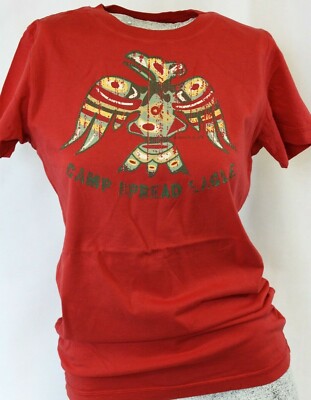 Womens Juniors David & Goliath Camp Spread Eagle Red Novelty Tee T-Shirt 