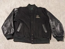 Ducks Unlimited Jacket Mens XL Varsity Bomber Lettermans Leather Wool Quilted 