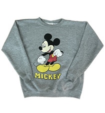 Vintage Mickey Mouse Sweatshirt Walt Disney World XL Gray Youth 14/16 USA Y2K