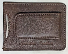 Brown Leather Magnetic Money Clip