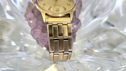 Reloj Hamilton de la década de 1950 para hombre oro 10Krgp suizo 17 joyas esfera brisa marina texturizada - Imagen 8 de 10