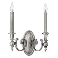 Wandlampe Leuchte Stahl Nickel H 38,1 Cm Flurleuchte Treppenlampe 2 Flammig