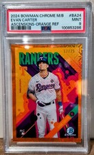 2024 Bowman Evan Carter Bowman Ascensions Orange Refractor #/25 PSA 9 MINT