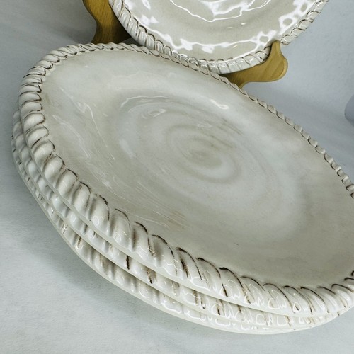Pier 1 Import 9” Off White Ivory Melamine Appetizer Snack Plates Set of 4 NEW - Picture 2 of 6