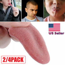 4Pcs Halloween Silicone Prank Prop Fake Tongue Halloween Harmless Realistic USA
