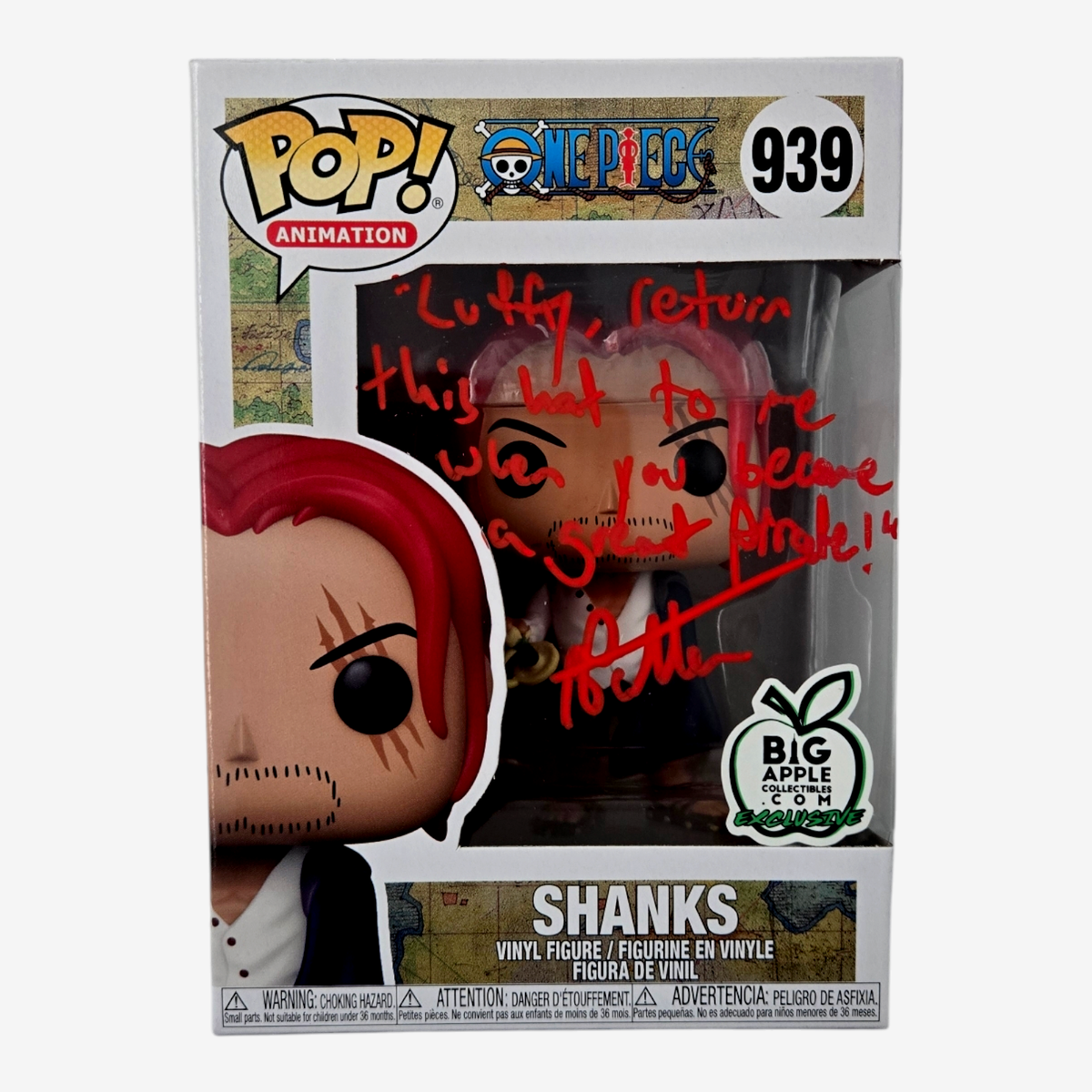 Shanks Signed Funko Pop One Piece Autograph Brandon Potter Anime