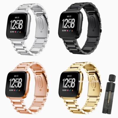 New Metal Strap Stainless Steel Watch Band For Fitbit Versa /Versa 2 /Versa Lite