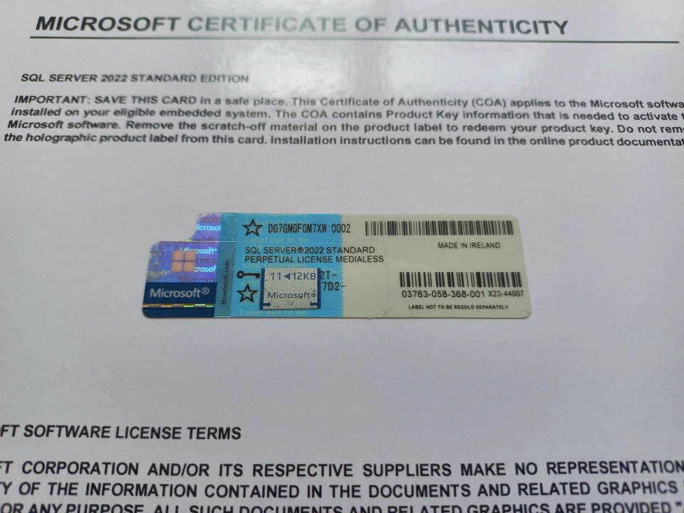 MS SQL Server 2022 Standard Retail 24 Core License, unlimited User CAL - Image 3 of 3