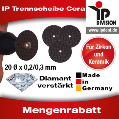 IP Trennscheibe Cera Diamant verstärkt Keramik Zirkon ultra dünn Dental
